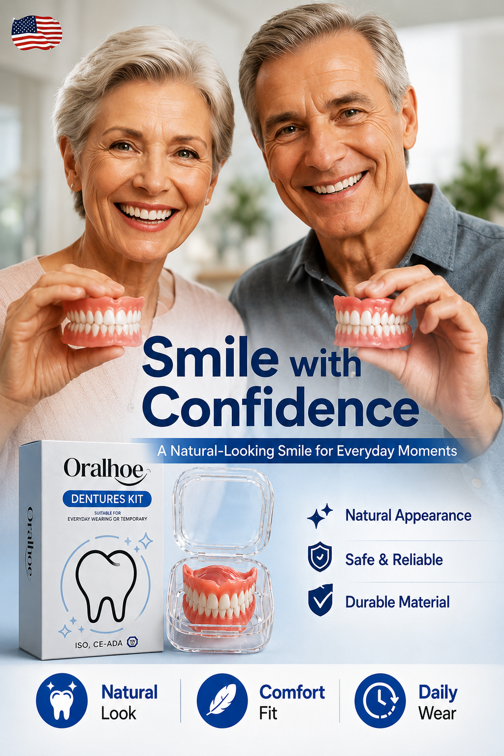 Instant Full Restoration Dentures – Fit At Home In Minutes
