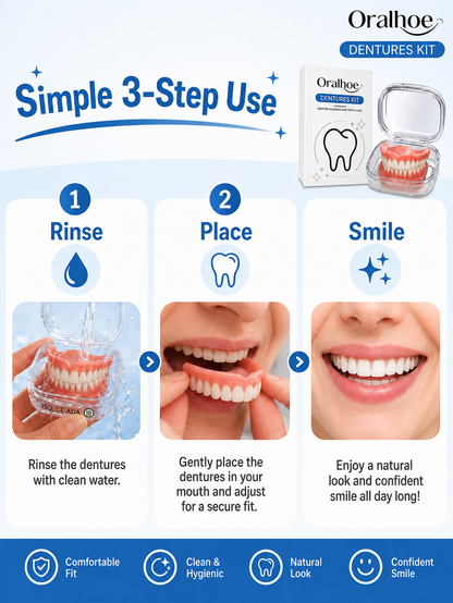 Instant Full Restoration Dentures – Fit At Home In Minutes